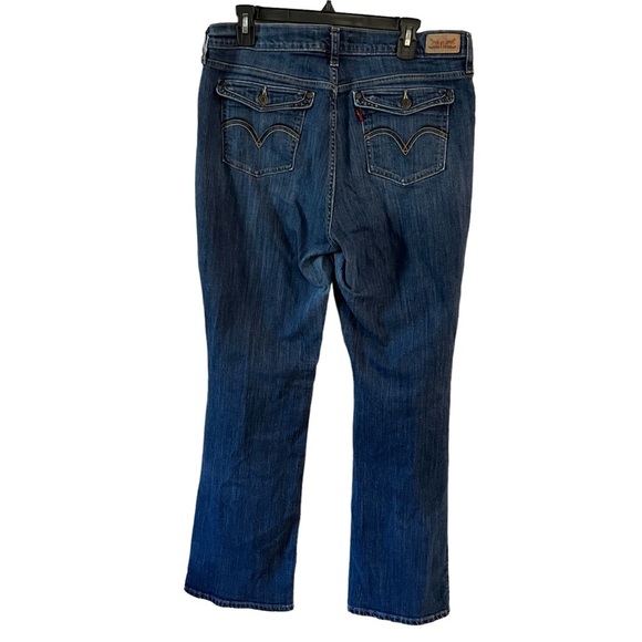 Levi's 515 dark wash bootcut jeans size 14L 32 waist 34 length back flap pocket - Picture 7 of 7